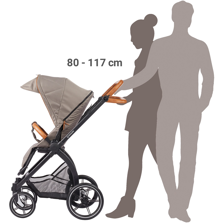 GESSLEIN Kombikinderwagen FX4 Soft+ Style Babywannen Set taupe