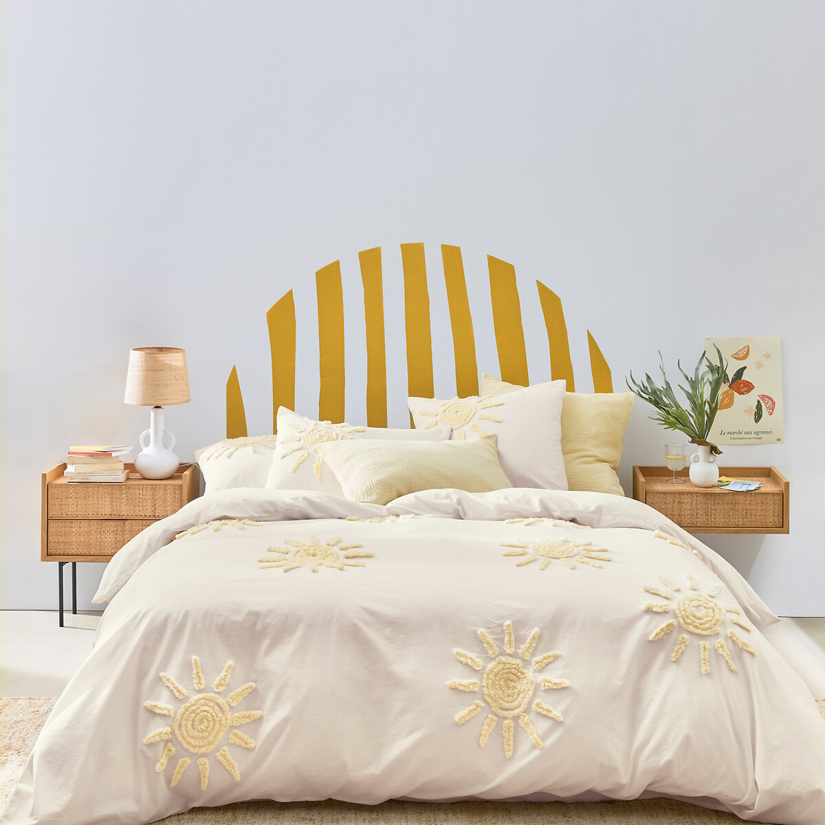 LA REDOUTE INTERIEURS<br>Mesinha de cabeceira de parede, 1 gaveta em rattan trançado, Louison
