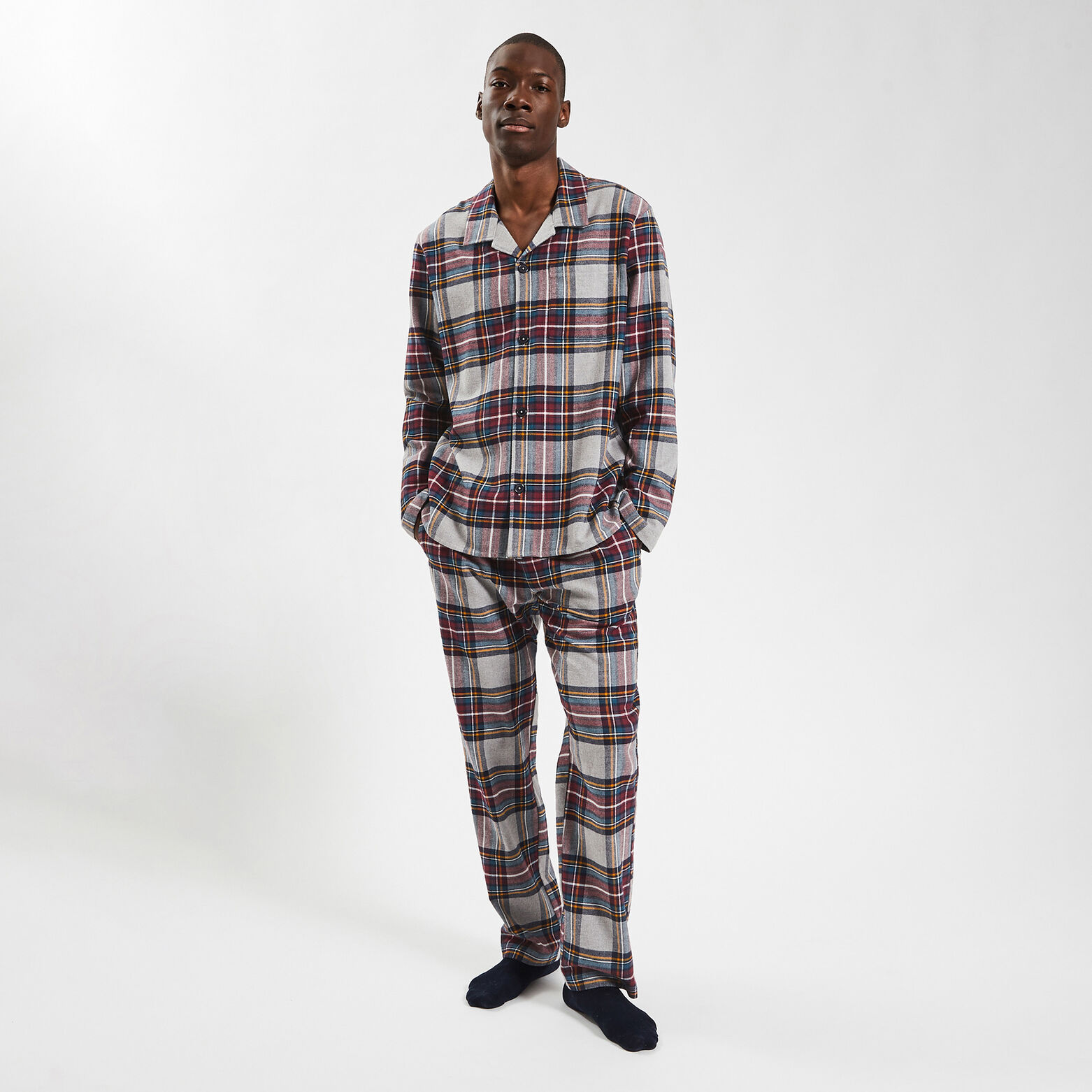 Chemise de pyjama à carreaux Multicolore