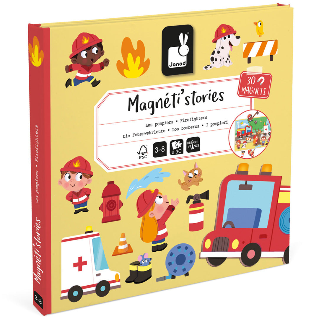 Janod magneetboek magnéti'stories - brandweer