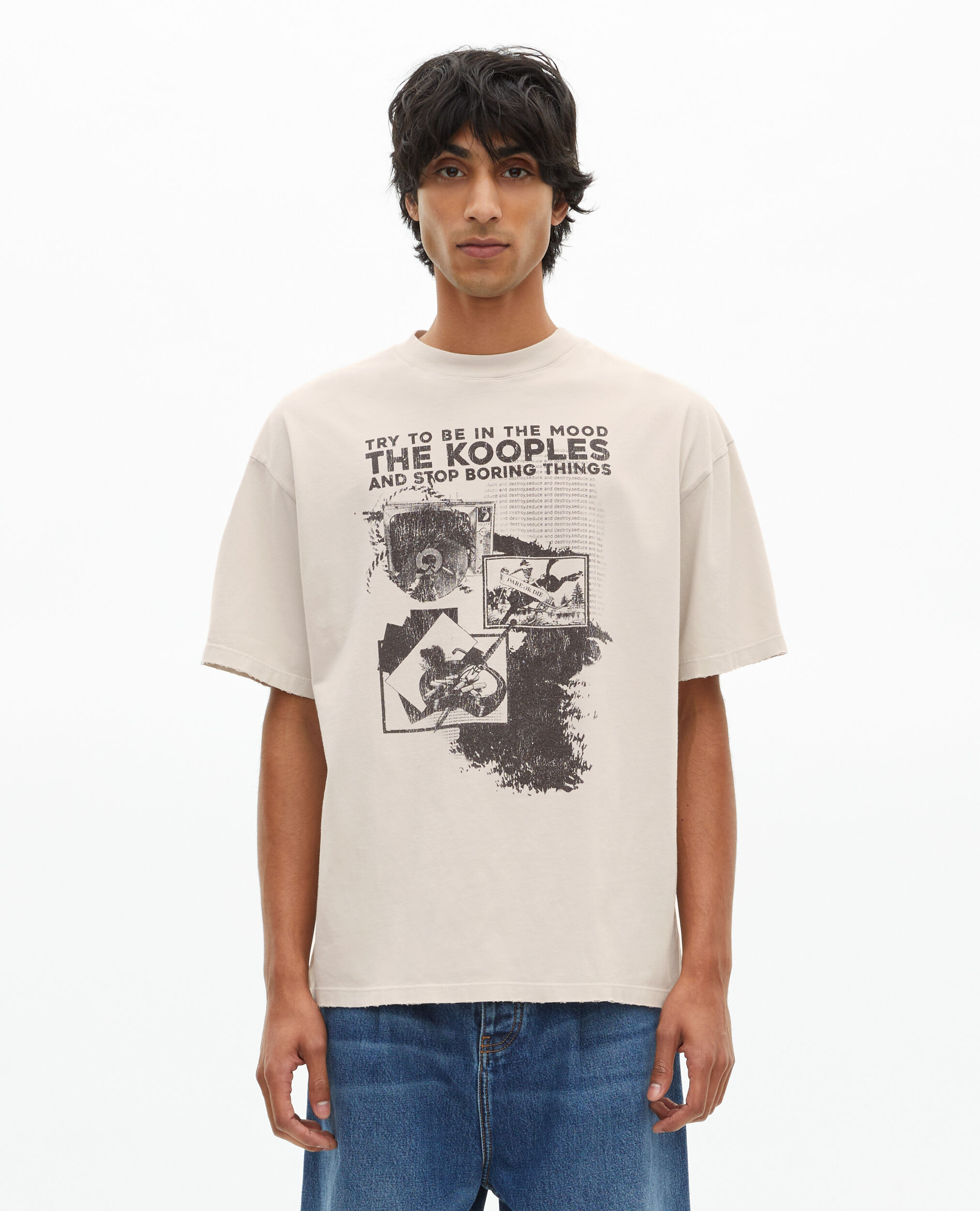 T-shirt avec sérigraphie gris