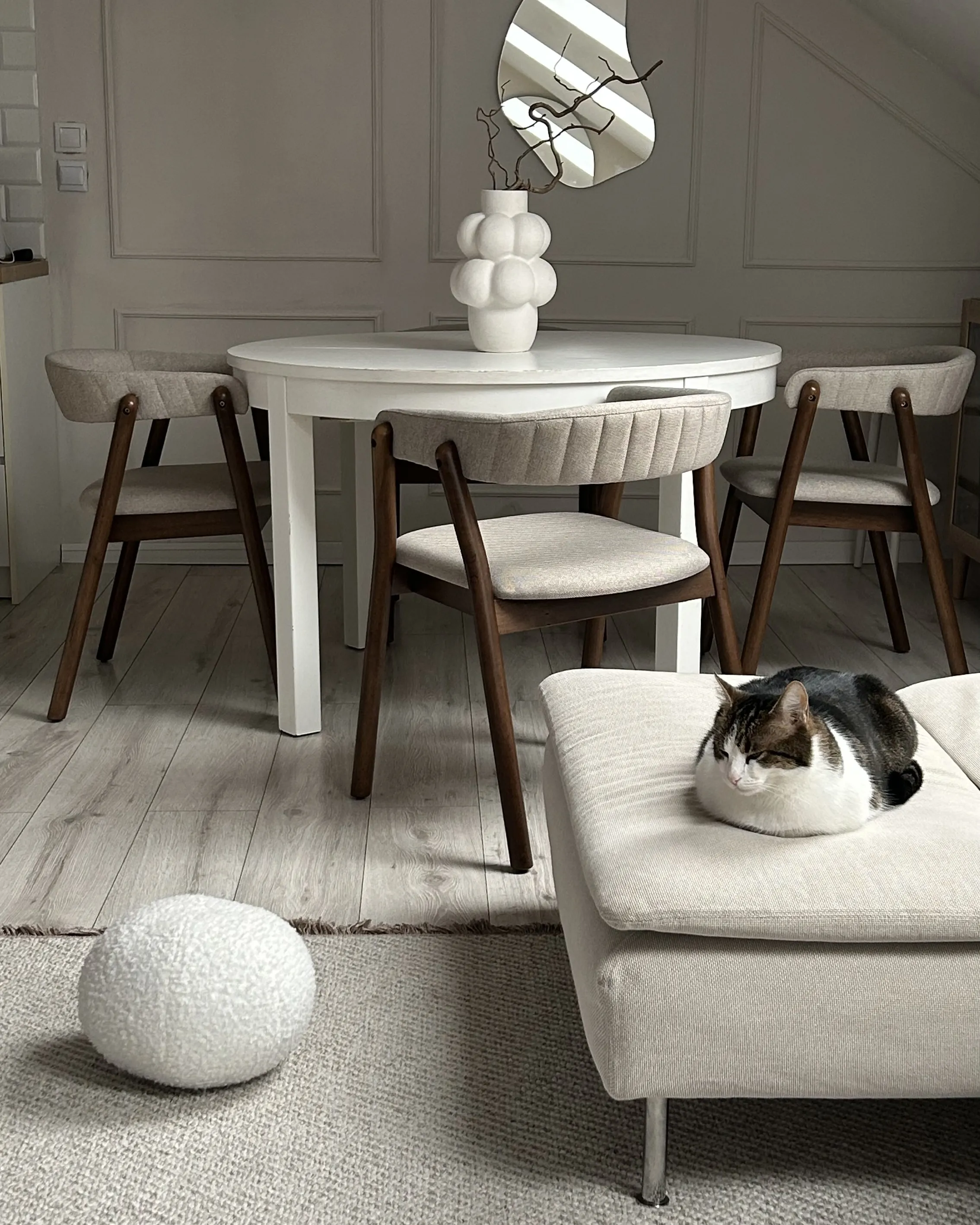 Set van 2 eetkamerstoelen MYLO Stof Donkerbruin/beige