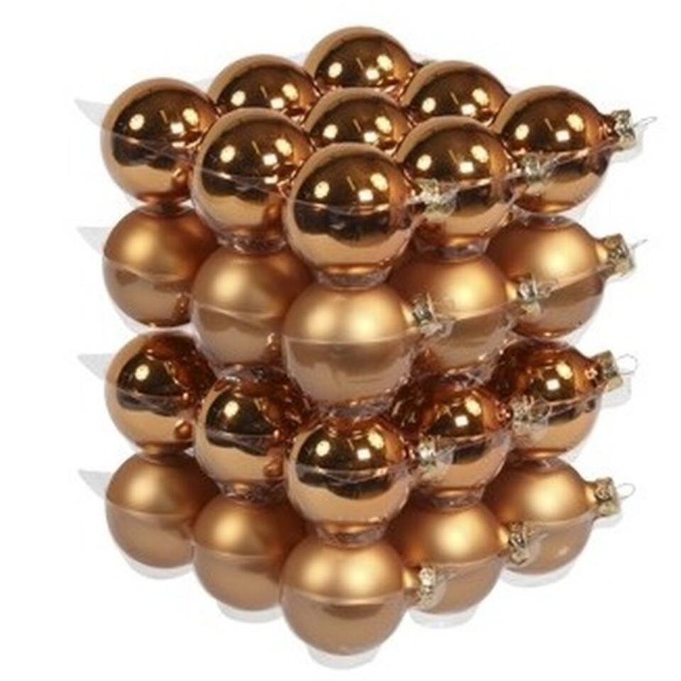 Othmar Decorations kerstballen - 36x st - koper - D6 cm - glas