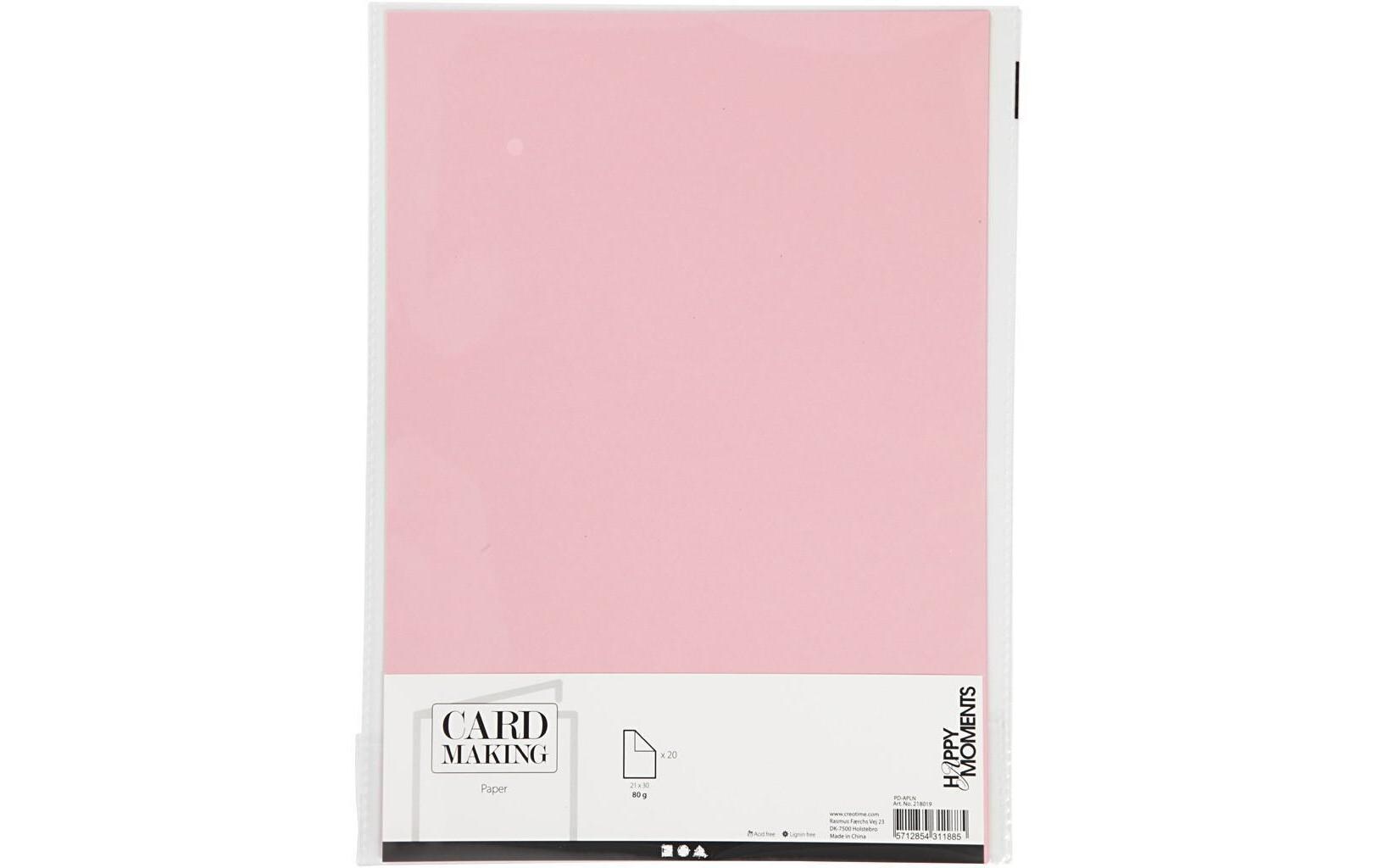 Bastelpapier 70 g, 20 Blatt, RosaEinfarbiges Papier