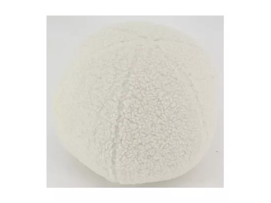 Pouf en tissu bouclettes blanc Rond