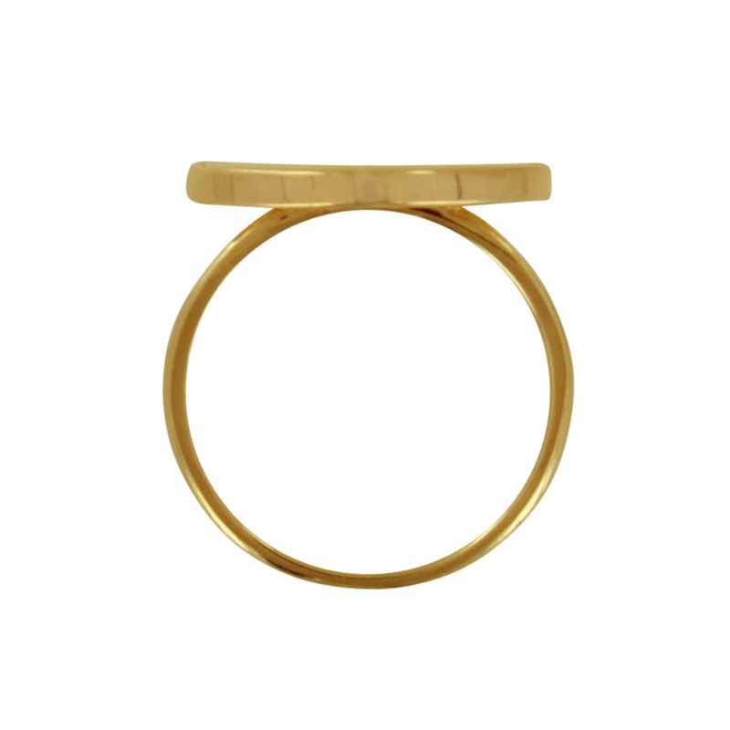 Bague Plaqué Or Rond de Nacre Ivoire Lisse