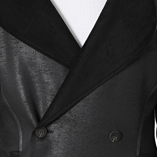 Veste Boutonnée Capuche Noir