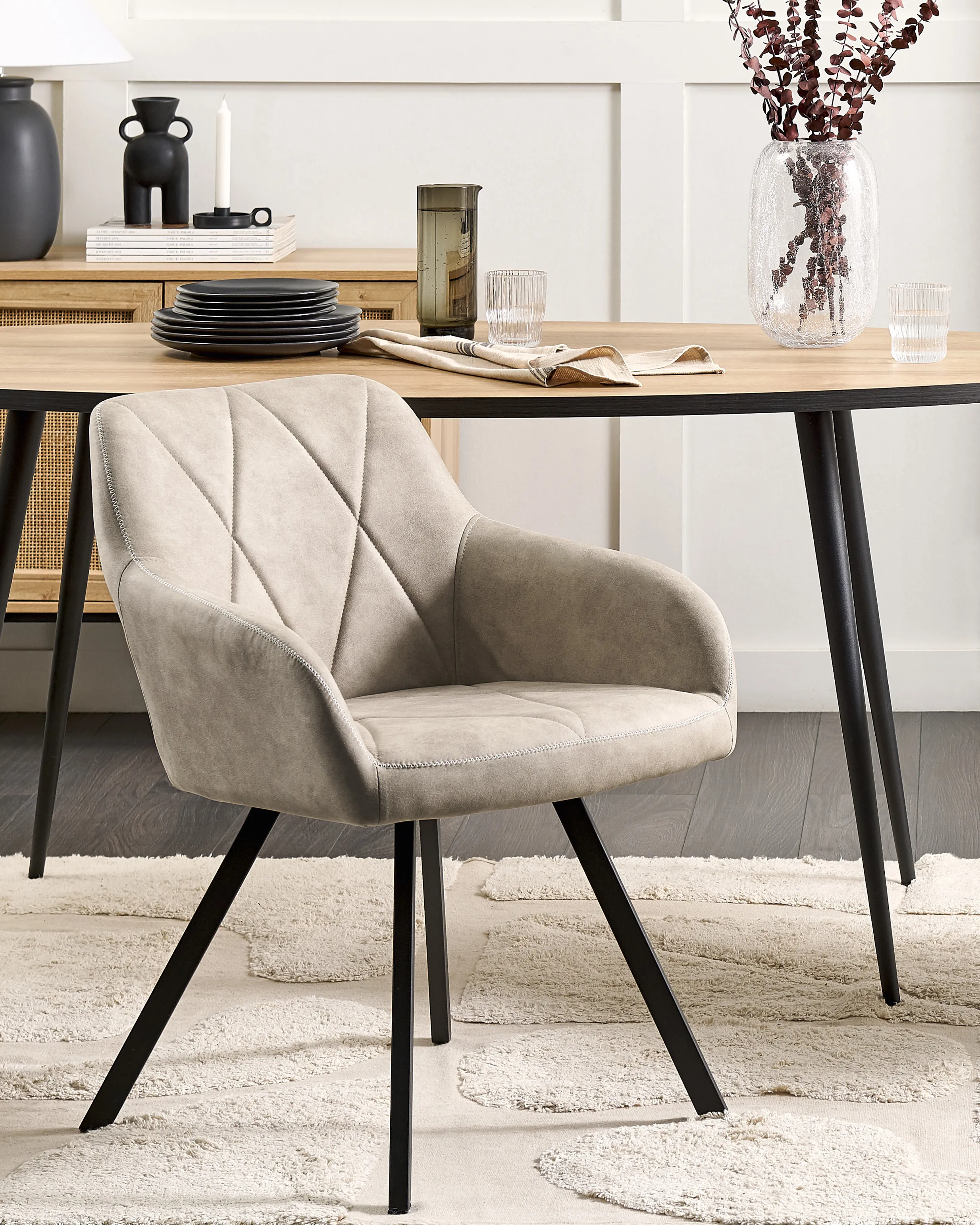 Set van 2 eetkamerstoelen MONEE Beige