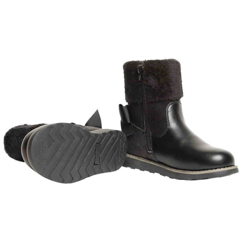 Bottines noires à noeud pour enfant fille