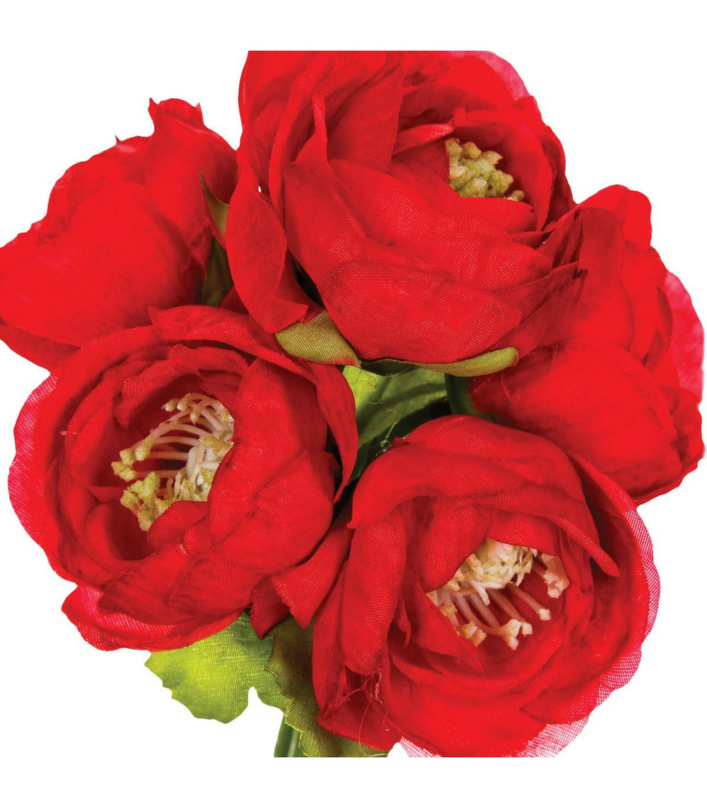 Bouquet de fleurs artificielles 6 renoncules d. 12 x h. 25 cm
