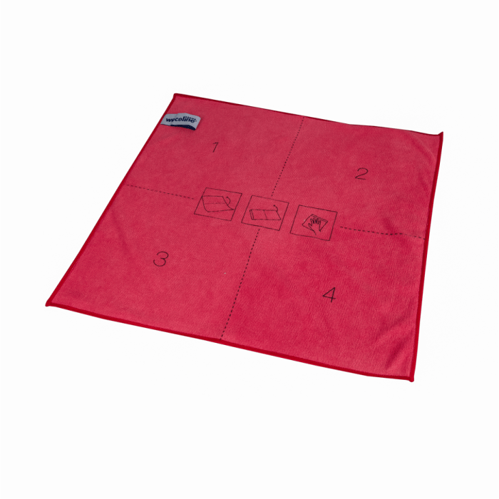 10st Wecoline Microvezeldoek gebreid met vouwinstructie 40x40cm Rood/Wit 10 Stuks (4004188156166)