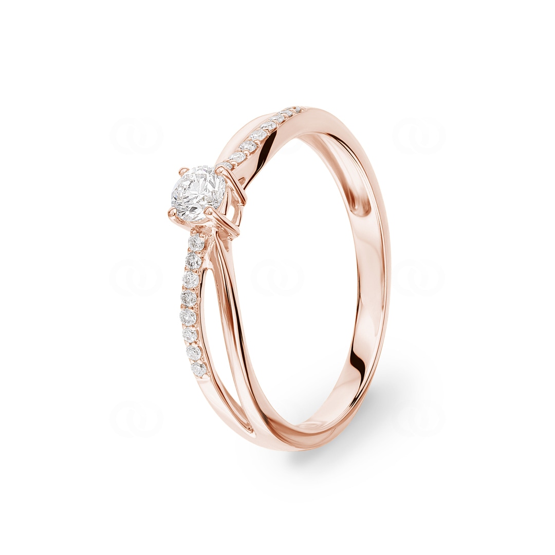 0.25 Karat Diamantring 750/18 K Roségold