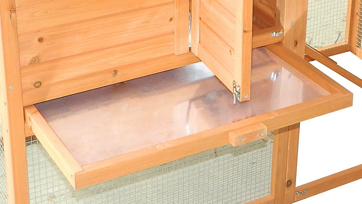 Poulailler en bois bi corps 2,13 m² double toit bitumé Habrita