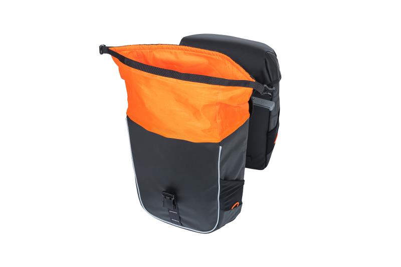 Basil Mik Miles Tarpaulin Dobbelt Sort/Orange 34 L