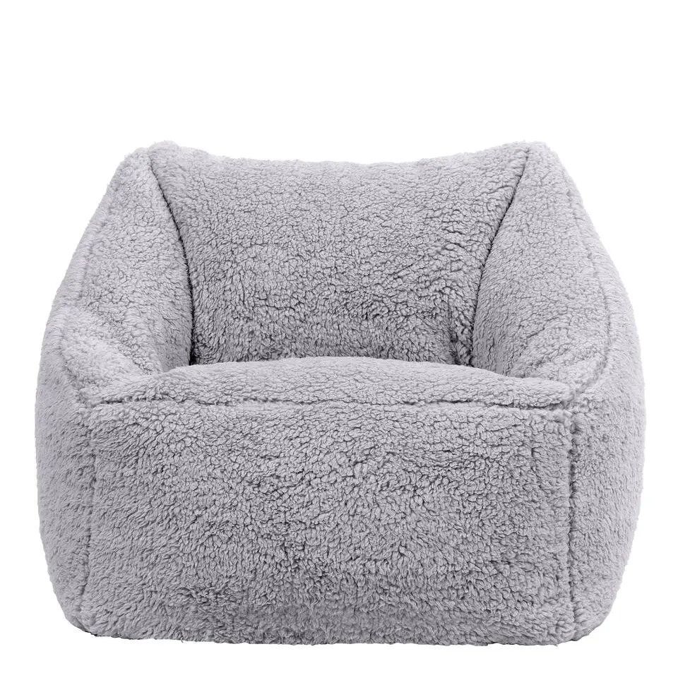 Set van 2 icon Kindersitzakken Teddybeer - Fleece Zitzak - Grijs