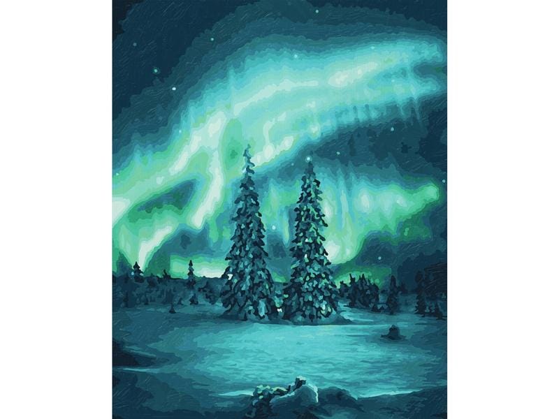 Schipper Malen nach Zahlen Polarlichter Bilder malen für Erwachsene, inklusive Pinsel und Acrylfarben, 40 x 50 cm