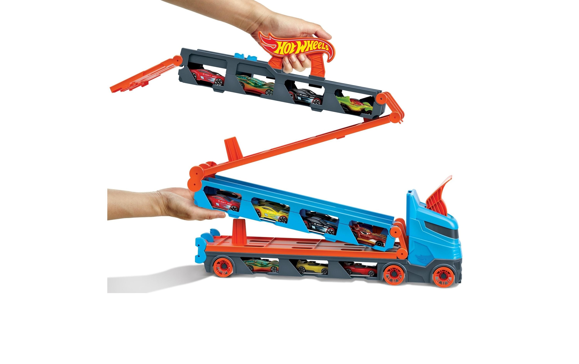 Hot Wheels Spielzeug-Auto »City 2-in-1 Rennbahn-Transporter«
