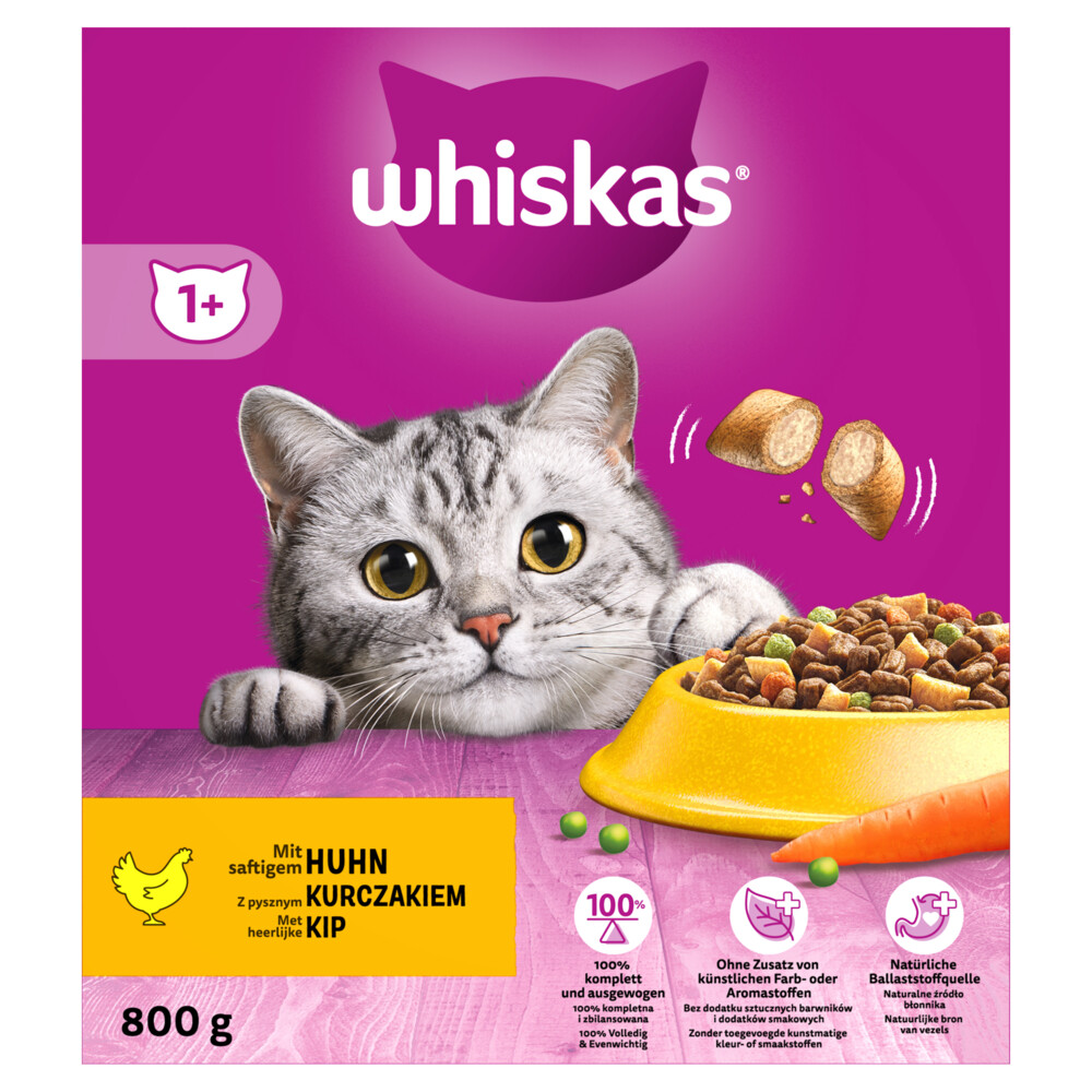 Whiskas 1+ Adult Katten Droogvoer Kip800 gr