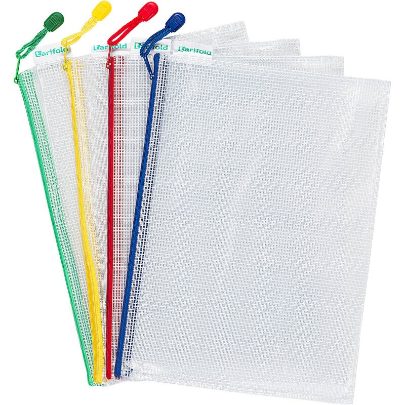 Pochettes de rangement à zip A4 paysage Djois by Tarifold - Sachet de 8