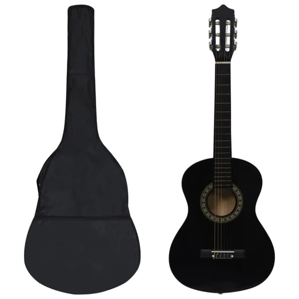 vidaXL Klassisk gitar 8-delers sett for nybegynnere 1/2 34 svart