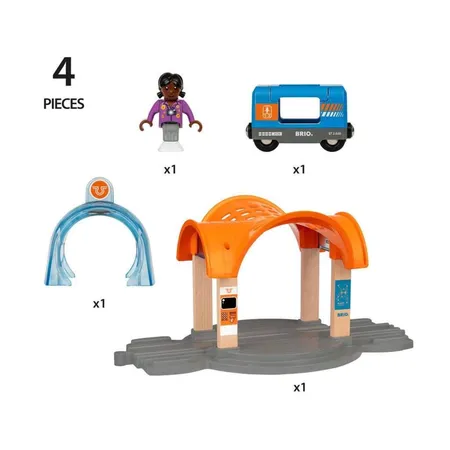 BRIO Smart Tech Sound Bahnhof mit Action Tunnel