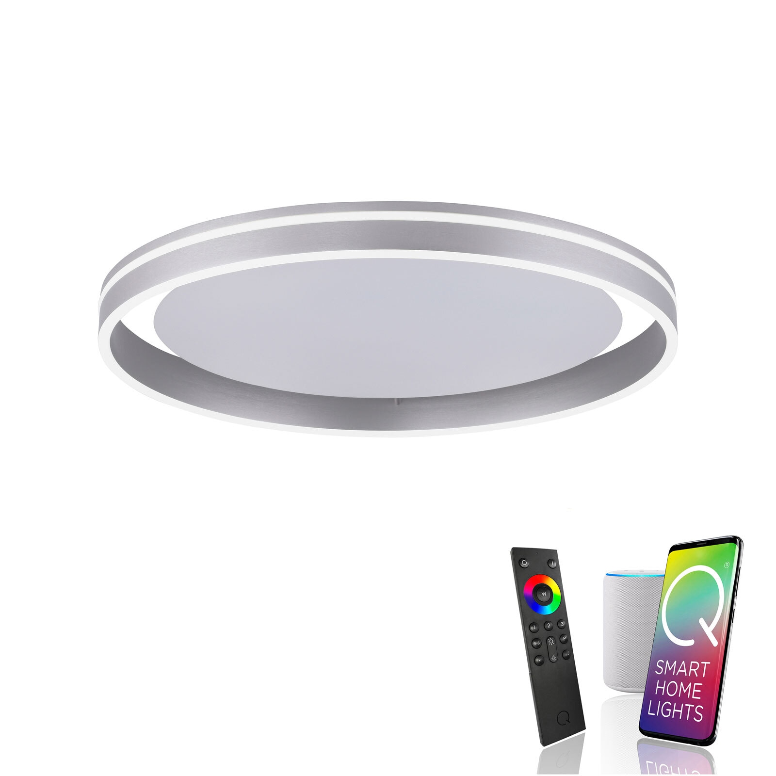 Paul Neuhaus LED Deckenlampe Q-VITO 59 cm stahlfarbig