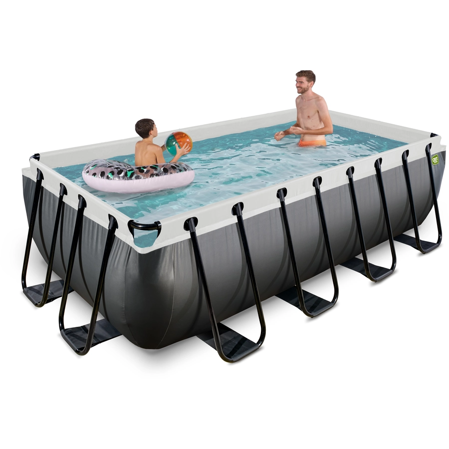 EXIT Black Leather Pool 400x200x100cm mit Filterpumpe - schwarz