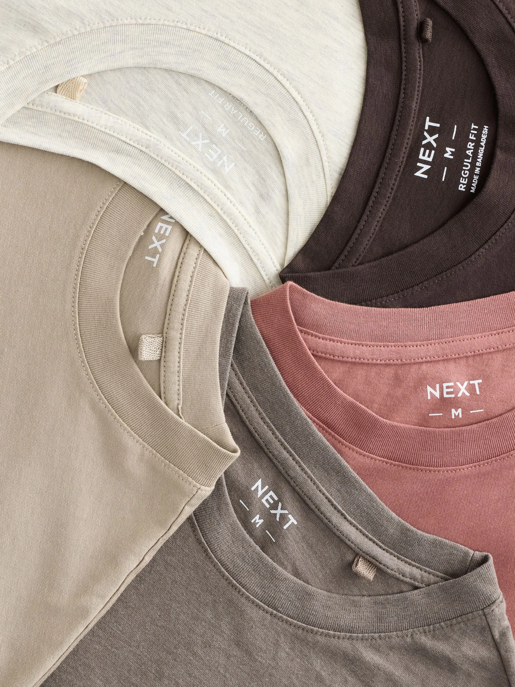 Neutraal - Normale Pasvorm - verpakking van 5 regular-fit T-shirts met lange mouwen van 100% katoen