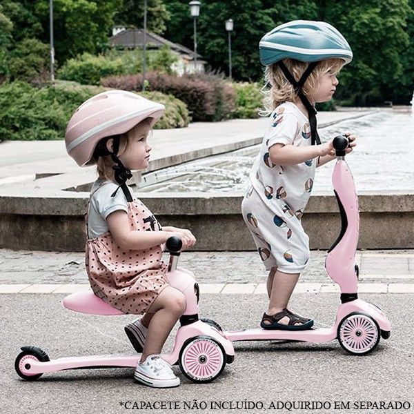 Scoot and Ride Trotinete 2 em 1 Highwaykick One Rosa Claro