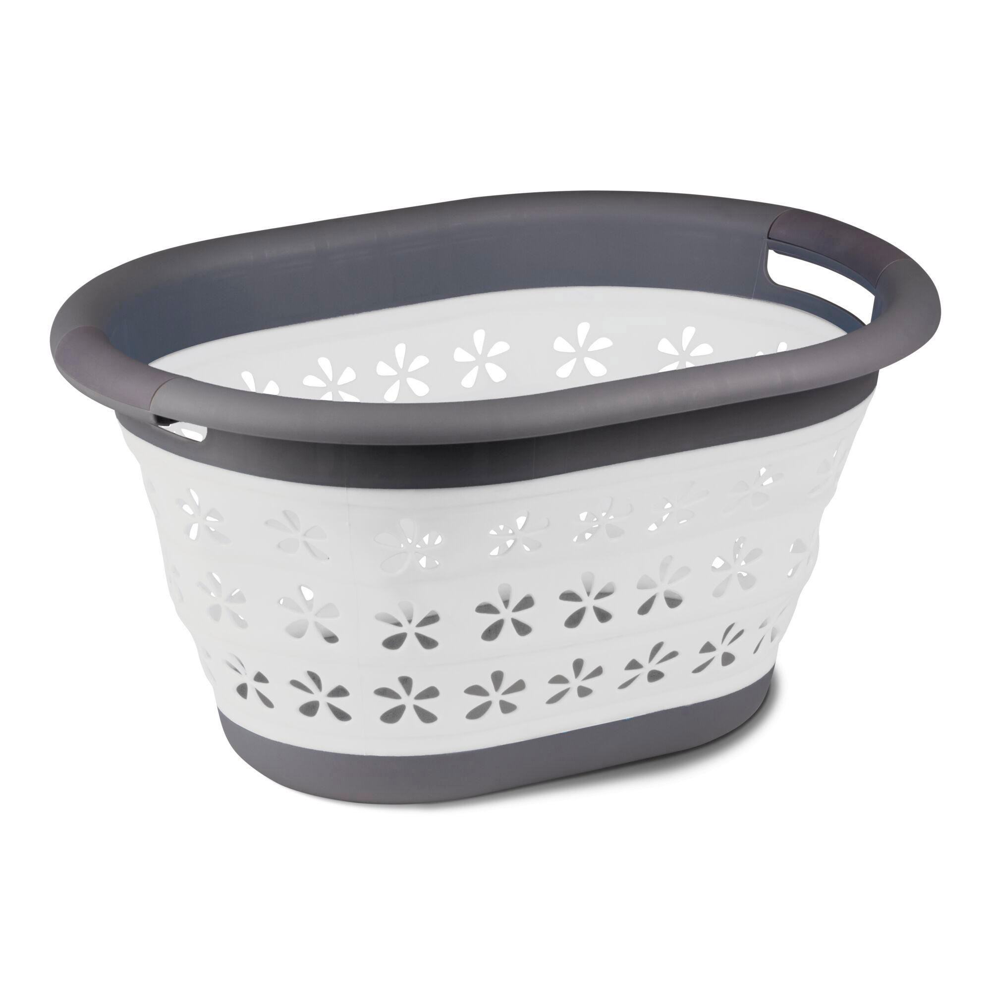 Kampa Collapsible Laundry Basket Zusammenklappbarer Wäschekorb mit Griffen grau