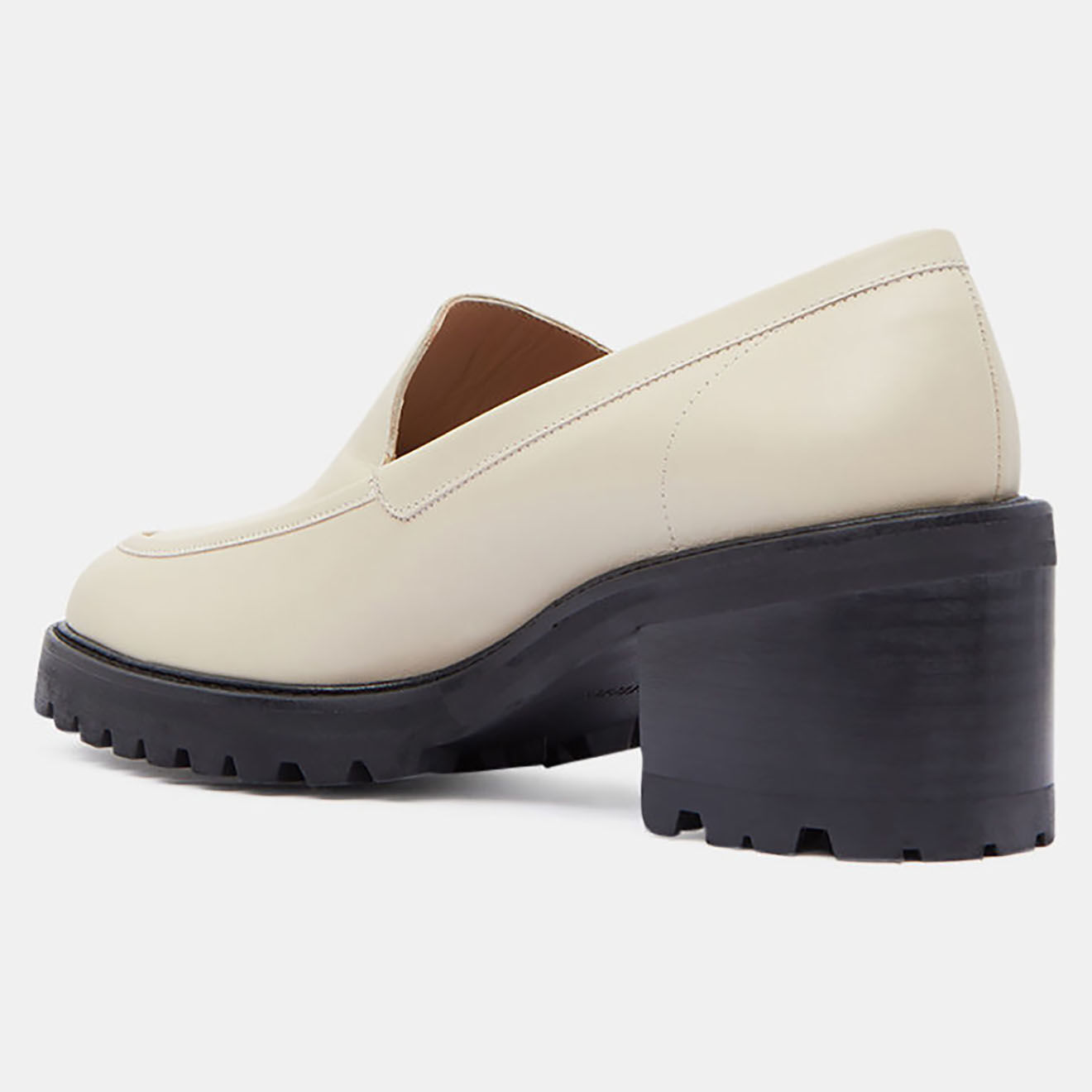 Flattered Mocassins en Cuir Chunky écrus - Talon 7 cm