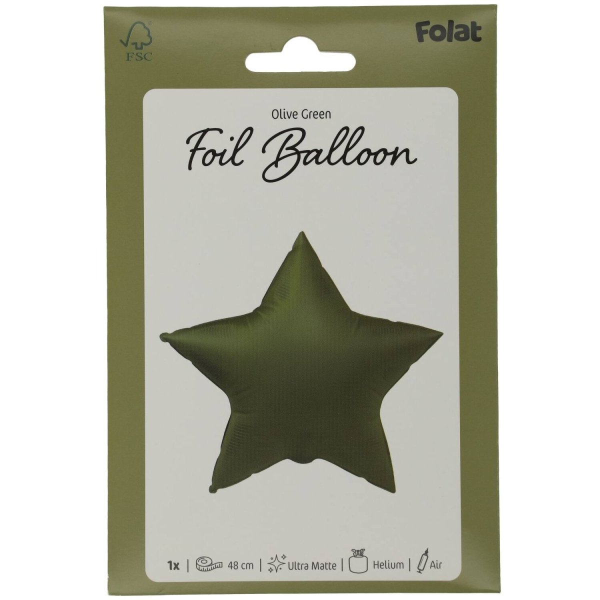 Ster Helium Ballon Groen Leeg 45cm
