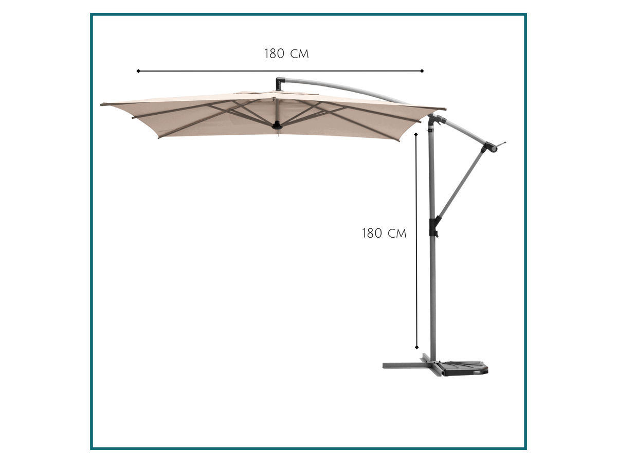 Hesperide HIXA parasol met voet - Beige