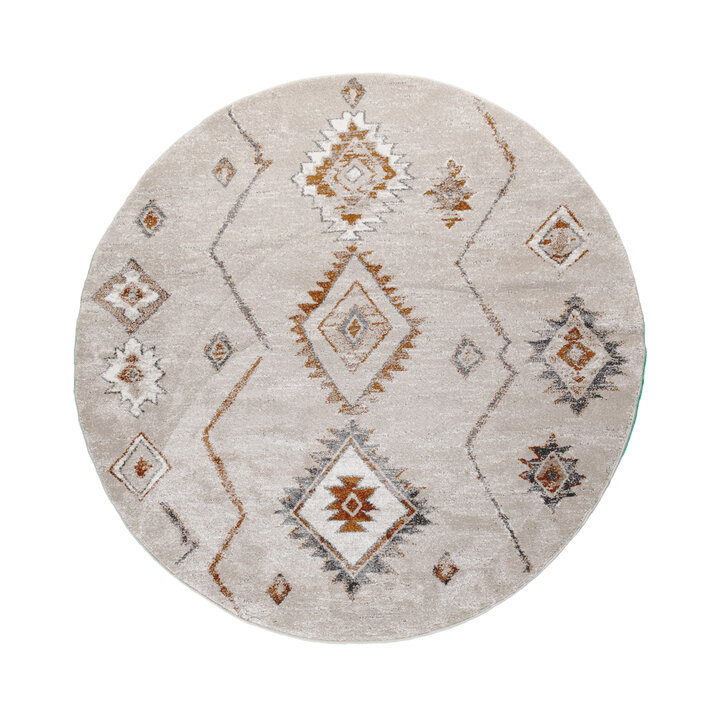 Berber vloerkleed rond - Blend Aztec Beige