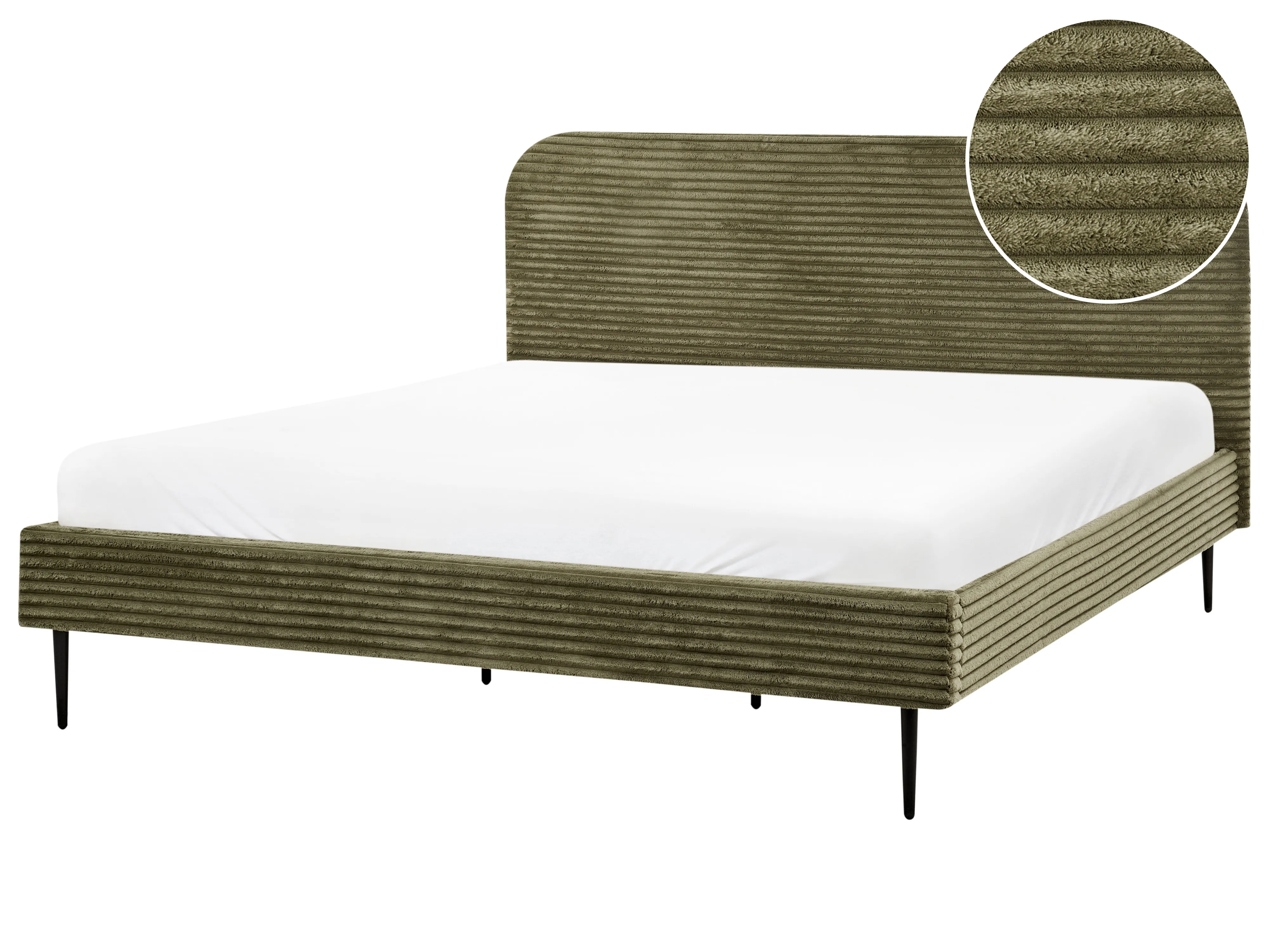Bed Corduroy FLAYAT 180 x 200 cm Groen
