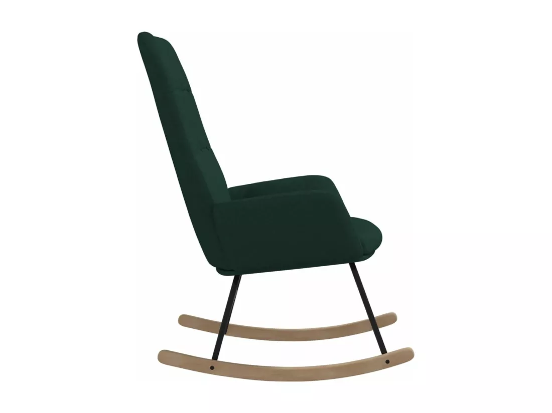 Chaise à bascule Vert foncé Tissu