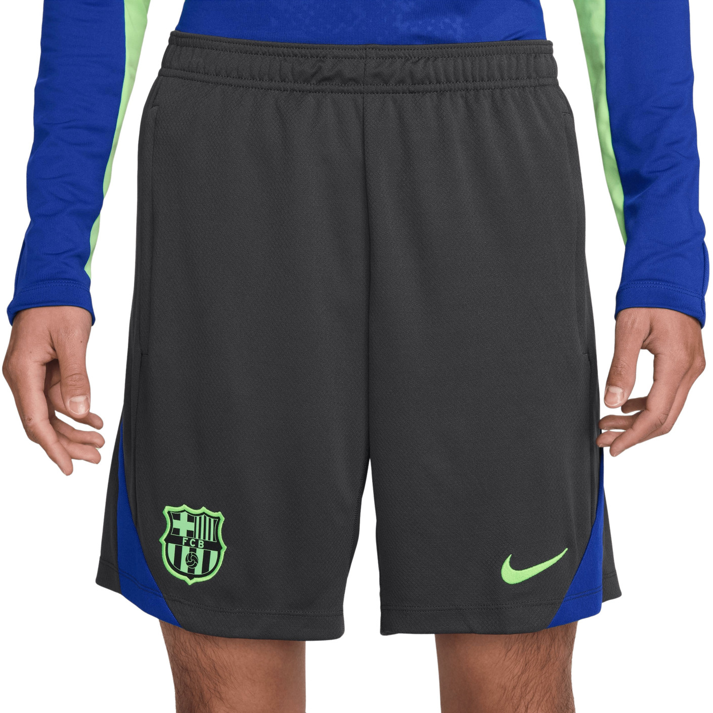 Nike FC Barcelona Strike Trainingsbroekje 2024-2025 Donkergrijs Lichtgroen Blauw