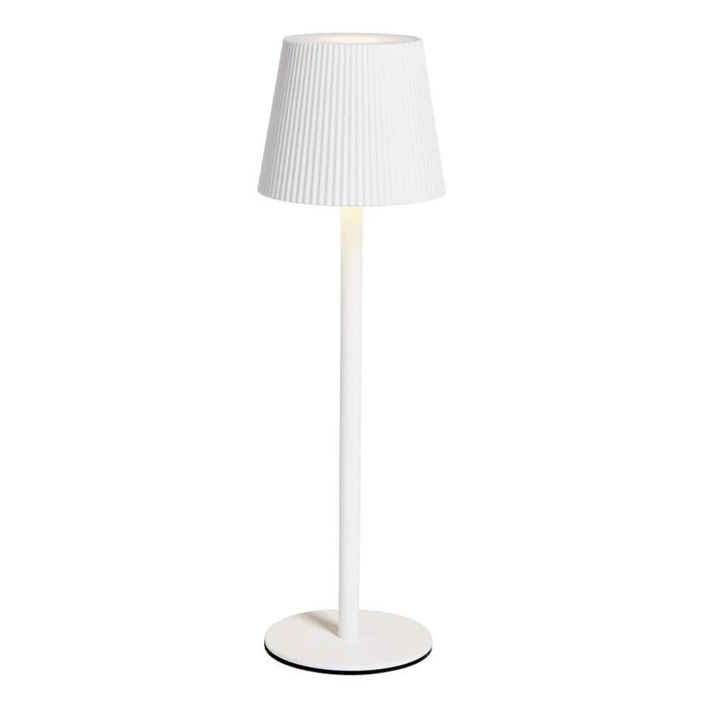 Lampe de table Talli USB tactile blanche Ø11xH37cm