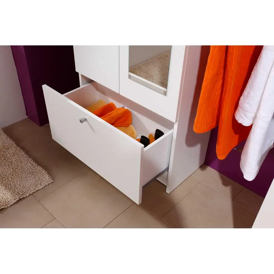 Kolomkast Fares 59cm met 2 deuren - 1 lade - wit