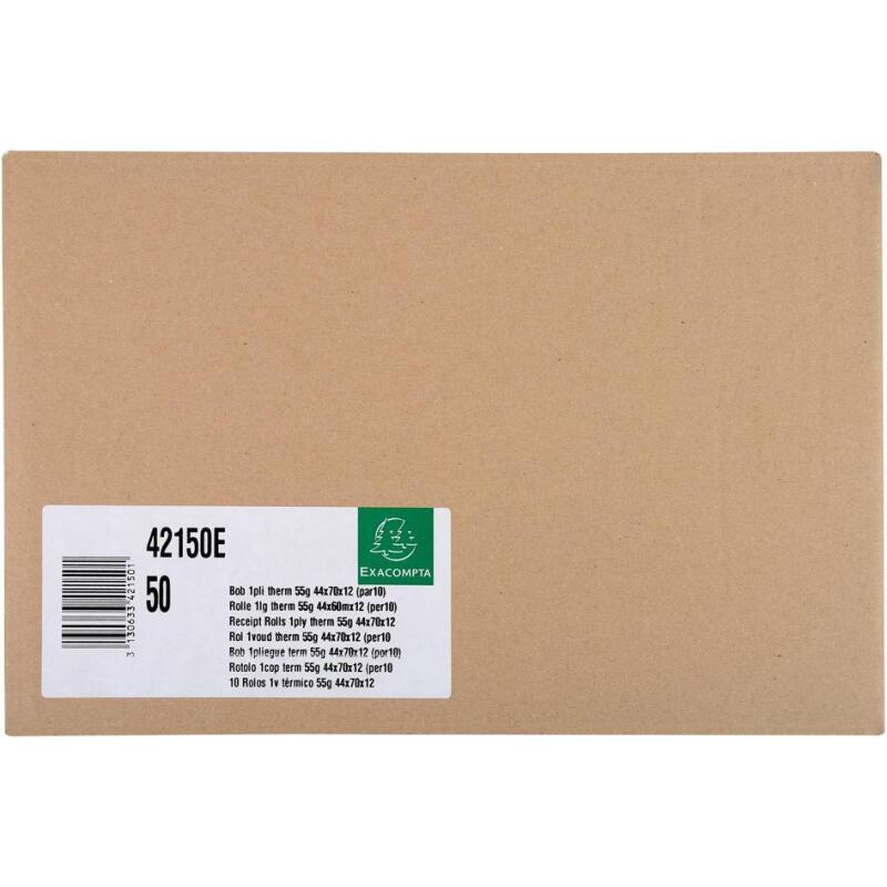 Bobines Caisses Exacompta 42150E - l 44 mm x L 60 m, Ø 70 mm - 1 pli(s) - paquet de 10