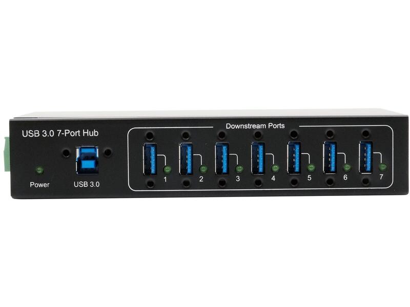 Exsys USB-Hub EX-11227HMVS 7-Port USB 3.0 HUB für Tisch, Wand- und DIN-Rail Montage