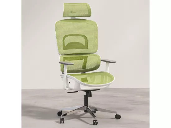 Chaise de bureau ergonomique avec roulettes et accoudoirs - Keys Orange