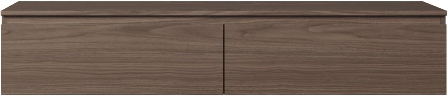 Selsey Hängeboard Bemmi 28,4x150x31,8 cm, Minimalistisches TV Lowboard, Wisconsin-Walnuss, Hochwertige Spanplatte mit ABS-Kanten, Zwei Klappenfächer,Melaminbeschichtet, Ideal fürs Wohnzimmer