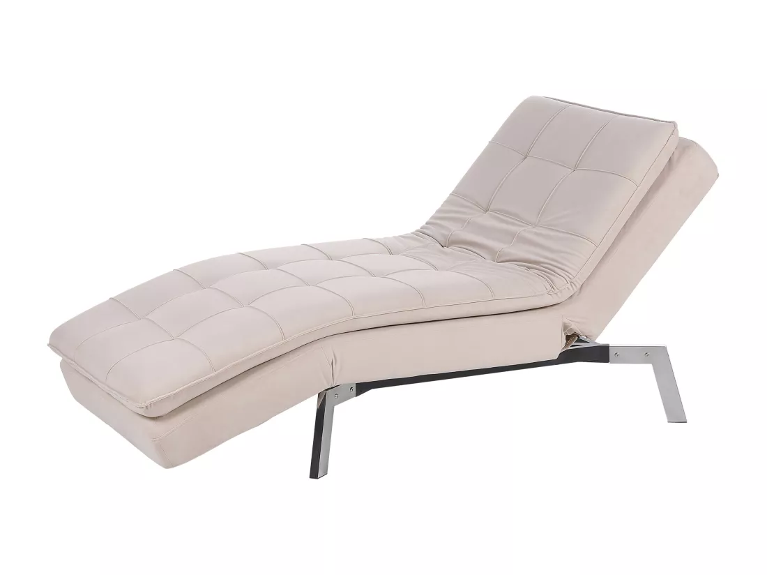 Chaise longue réglable beige LOIRET