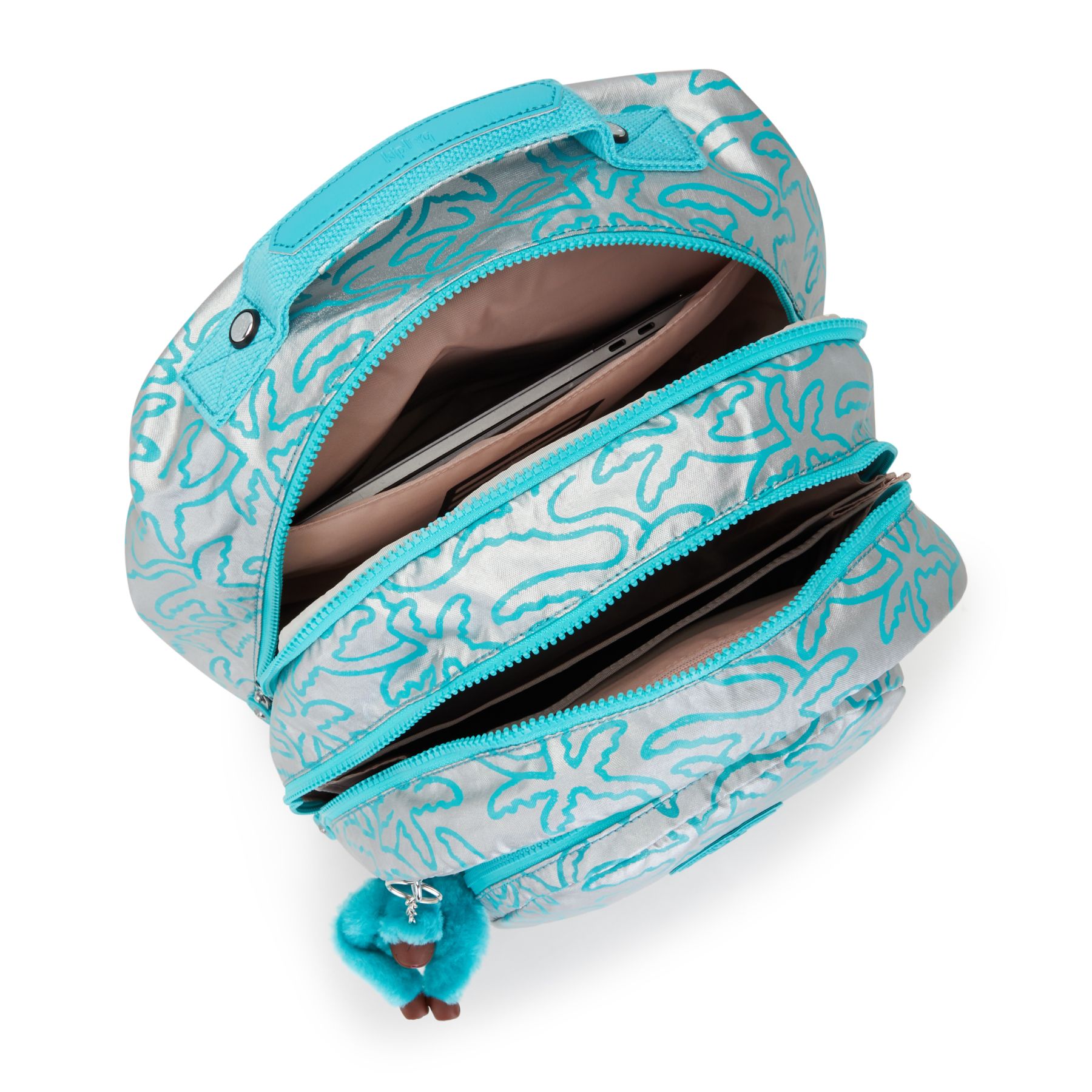 CLASS ROOM Grand Sac à Dos avec Housse de Protection pour Ordinateur Portable - Metallic Palm