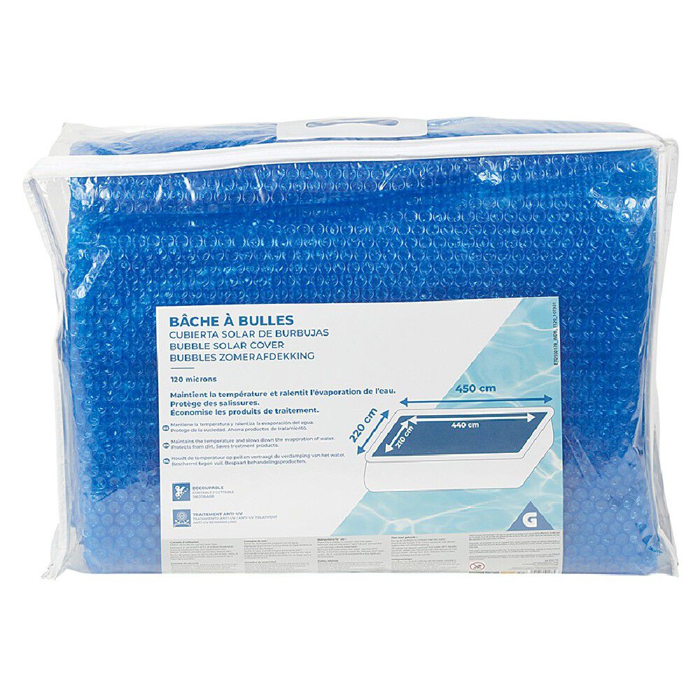 Bâche à bulles pour piscine rectangulaire 450 x 220 cm