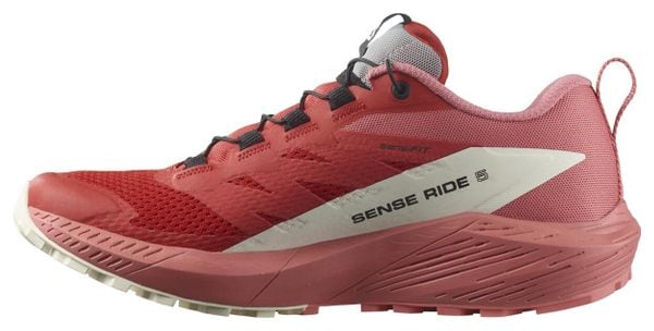 Chaussures de Trail Salomon Sense Ride 5 Rouge Rose Femme