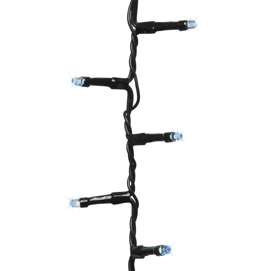 Guirlande lumineuse à piles 14,98 m 600 LED câble noir Durawise Blanc froid