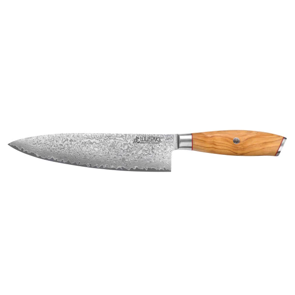 Couteau modèle chef Wusaki Fujiko 20cm manche en olivier Wusaki