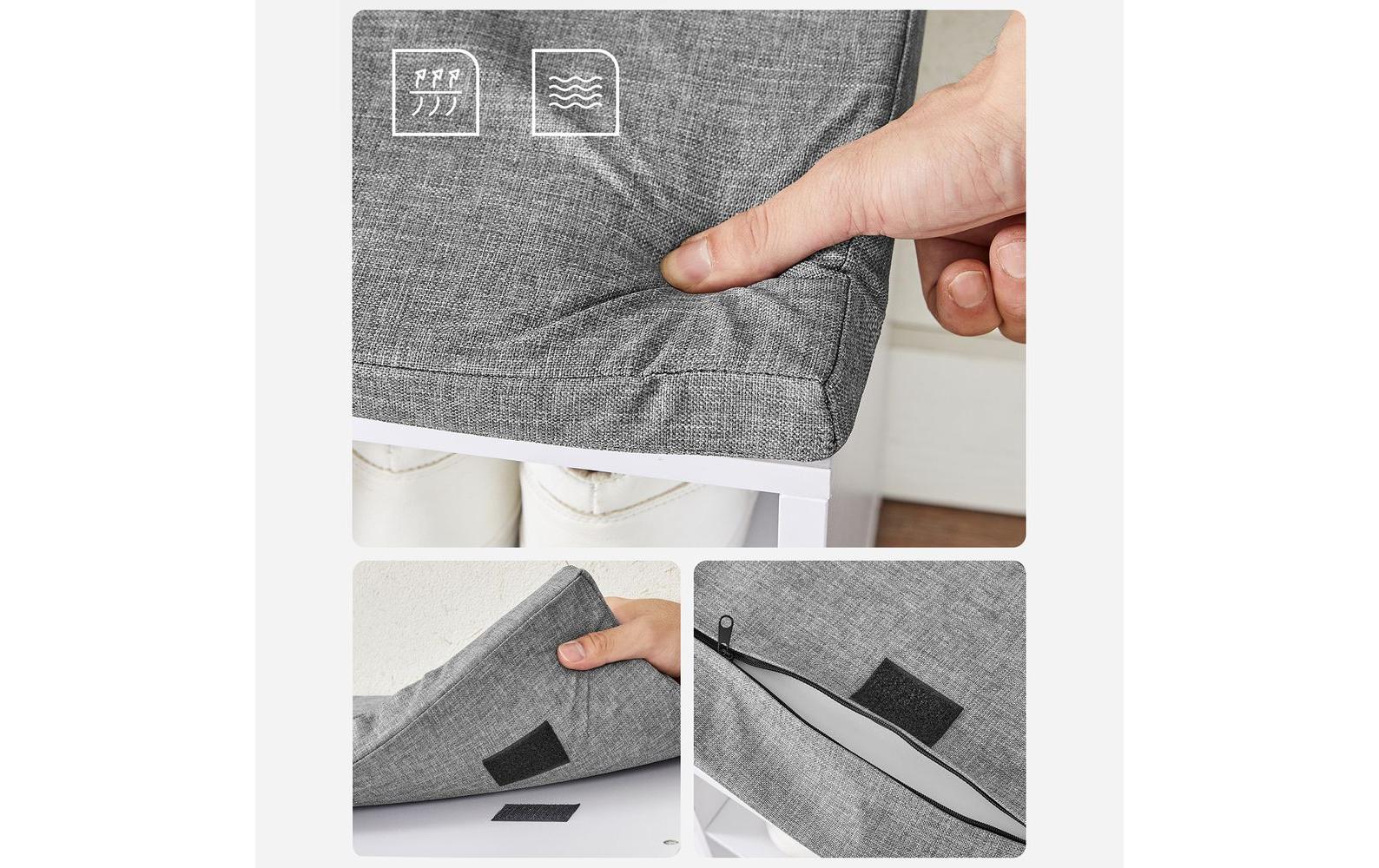 Schuhschrank mit Polster 105 x 48 cm, WeissSchuhbank